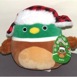 NEW! Squishmallow AVERY Mallard Duck Buffalo Plaid Hat 8" 2022 Kelly Toy